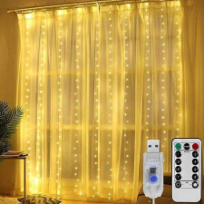 Sumker Beltéri Mikroledes 8 Programos Karácsonyi Fényfüggöny 3x2m 200LED Melegfehér karácsonyfa izzósor