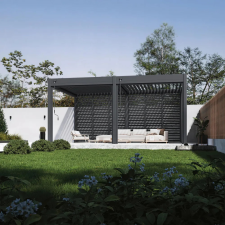  SUN DELUX 3,6x5,3 m antracit terasz pergola kerti tárolás