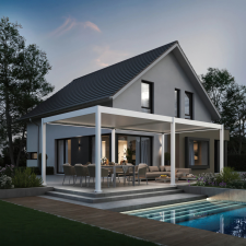  SUN DELUX Motoros 3,6x7,2 m Fehér terasz pergola kerti tárolás