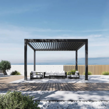 SUN DELUX PRO Motoros + Led világítás 3x4 m antracit terasz pergola kerti bútor