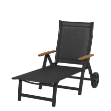 sun garden Ass comfort állítható, alumínium kerti nyugágy - antracit/fekete kerti bútor