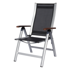 SUN GARDEN Ass comfort összecsukható, exkluzív alu. kerti szék - fekete/ezüst kerti bútor