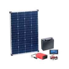 Sunerg 110W Napelem monokristályos napelem akkumulátorral, töltésszabályzóval, inverterrel napelem
