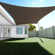 SunGarden Napvitorla - árnyékoló teraszra, négyszög alakú 4x5 m Kávé színben - HDPE anyagból kerti bútor