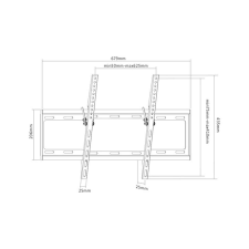 SUNNE (37-70-ET) TV fali konzol dönthető 37"-70", faltáv: 25mm tv állvány és fali konzol