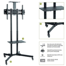 SUNNE S112 gurulós TV állvány 37"-70" max 50kg fekete (S112) - TV Állványok tv állvány és fali konzol