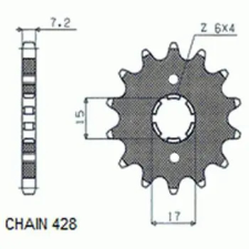 SunStar SUNF202-14 első lánckerék Sunstar  Erőátviteli alkatrészek Láncok, lánckerekek, láncszettek Első lánckerekek egyéb motorkerékpár alkatrész