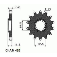 SunStar SUNF220-14 első lánckerék Sunstar Erőátviteli alkatrész Lánc, lánckerék, láncszett Első lánckerék egyéb motorkerékpár alkatrész