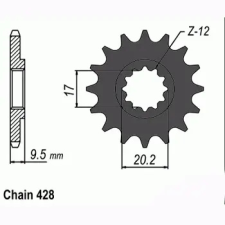 SunStar SUNF233-14 első lánckerék Sunstar  Erőátviteli alkatrészek Láncok, lánckerekek, láncszettek Első lánckerekek egyéb motorkerékpár alkatrész