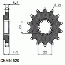 SunStar SUNF312-15 első lánckerék Sunstar Erőátviteli alkatrészek Láncok, lánckerekek, láncszettek Első lánckerekek egyéb motorkerékpár alkatrész
