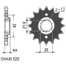 SunStar SUNF341-14 Első lánckerék Sunstar  Erőátviteli alkatrészek Láncok, lánckerekek, láncszettek Első lánckerekek egyéb motorkerékpár alkatrész