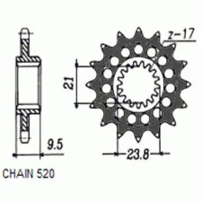 SunStar SUNF347-15 első lánckerék Sunstar Erőátviteli alkatrészek Láncok, lánckerekek, láncszettek Első lánckerekek egyéb motorkerékpár alkatrész