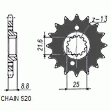 SunStar SUNF356-15 első lánckerék Sunstar Erőátviteli alkatrészek Láncok, lánckerekek, láncszettek Első lánckerekek egyéb motorkerékpár alkatrész