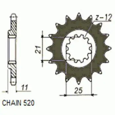 SunStar SUNF383-14 első lánckerék Sunstar  Erőátviteli alkatrészek Láncok, lánckerekek, láncszettek Első lánckerekek egyéb motorkerékpár alkatrész