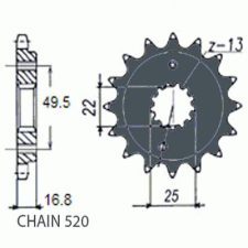SunStar SUNF397-15 első lánckerék Sunstar Erőátviteli alkatrész Lánc, lánckerék, láncszett Első lánckerék egyéb motorkerékpár alkatrész