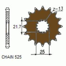 SunStar SUNF404-15 Első lánckerék Sunstar Erőátviteli alkatrész Lánc, lánckerék, láncszett Első lánckerék egyéb motorkerékpár alkatrész