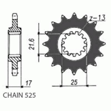 SunStar SUNF408-15 első lánckerék Sunstar Erőátviteli alkatrész Lánc, lánckerék, láncszett Első lánckerék egyéb motorkerékpár alkatrész