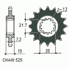 SunStar SUNF417-15 Első lánckerék Sunstar Erőátviteli alkatrész Lánc, lánckerék, láncszett Első lánckerék egyéb motorkerékpár alkatrész