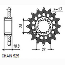 SunStar SUNF422-15 első lánckerék Sunstar Erőátviteli alkatrész Lánc, lánckerék, láncszett Első lánckerék egyéb motorkerékpár alkatrész