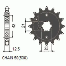 SunStar SUNF507-17 első lánckerék Sunstar Erőátviteli alkatrészek Láncok, lánckerekek, láncszettek Első lánckerekek egyéb motorkerékpár alkatrész
