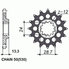 SunStar SUNF556-17 első lánckerék Sunstar  Erőátviteli alkatrészek Láncok, lánckerekek, láncszettek Első lánckerekek egyéb motorkerékpár alkatrész