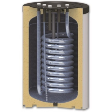 Sunsystem 120 literes SunSystem felső csatlakozású 1 hőcserélős indirekt tároló. Használati melegvíz bojler, üvegkerámia bevonat HMV vízmelegítő, bojler