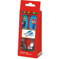 Super Mario Brothers fém ergo evőeszköz készlet - 2 darabos babaétkészlet