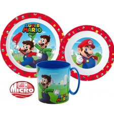 Super Mario étkészlet, műanyag szett babaétkészlet