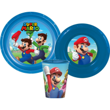  Super Mario étkészlet, műanyag szett babaétkészlet