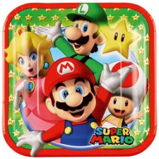 Super Mario Papírtányér 8 db-os 18 cm party kellék