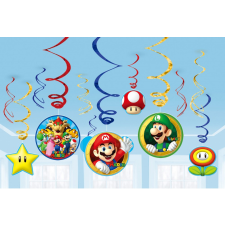 Super Mario Szalag dekoráció 12 db-os szett party kellék