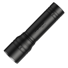 Superfire zseblámpa USB-töltéssel és 4 üzemmóddal, fekete vonalkódolvasó
