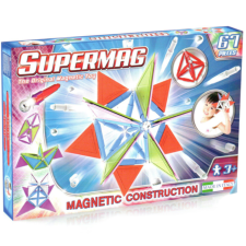 SUPERMAG : 67db-os pasztell színű mágneses építőjáték szett panelekkel supermag