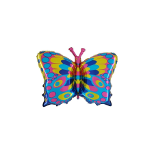 SuperShape - 80 cm-es pillangó vegyes színben fólia lufi party kellék