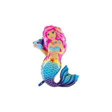 Supershape - Hableány fólia lufi, 116 cm party kellék