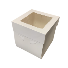 Süteményes doboz ablakos fehér 20x20x20cm sütés és főzés