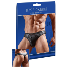 Svenjoyment Fényes férfi tanga áttetsző betéttel (fekete) férfi tanga