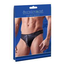 Svenjoyment - fényes férfi tanga strasszos cipzárral (fekete) boxer, férfi alsó