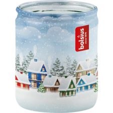 Sviečka Bolsius Glass Candle, Vianočná, biela, Amarena cherry, 82/68 mm karácsonyi dekoráció
