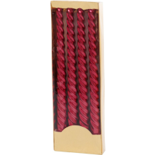Sviečka MagicHome Vianoce, 25 cm, bal. 4 ks, červená, špirálová, točená karácsonyi dekoráció