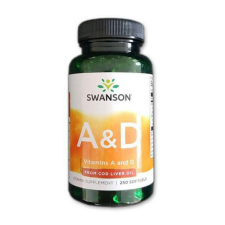 Swanson A&D VITAMIN halolajból A-5000NE+ D-400NE 250 kapszula vitamin és táplálékkiegészítő