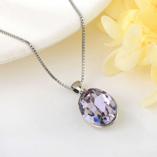 Swarovski Elegáns ovális ékszerszett halványlila Swarovski kristályokkal (0905.) ékszer szett