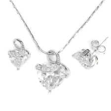 Swarovski Exclusive Swarovski kristályos szett szív alakú kővel, díszdobozban fülbevaló