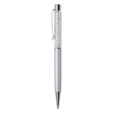 Swarovski Golyóstoll, krémfehér, felül fehér SWAROVSKI® kristállyal töltve, 14 cm, ART CRYSTELLA® toll
