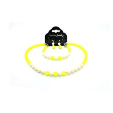 Swarovski gyöngy ékszerszett - Ivory & Neon Yellow Pearl - sárga ékszer szett