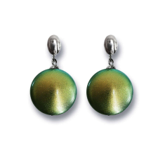Swarovski gyöngy ezüst fülbevaló - aranyló zöld fülbevaló