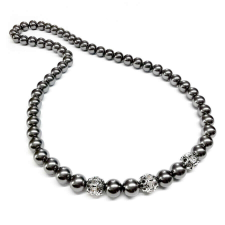 Swarovski gyöngy nyaklánc - Dark Grey nyaklánc