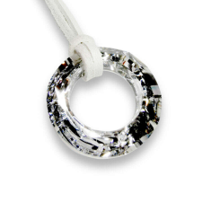  Swarovski kristályos csiszolt karika medál hasított bőr nyakláncon nyaklánc