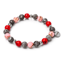Sweet Marble Candy – Howlit és jáspis ásvány karkötő dobozban karkötő