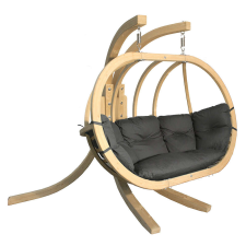 SwingPod Függőfotel állvánnyal, SwingPod XL függőkosár állvánnyal, grafit színű párnával kerti bútor
